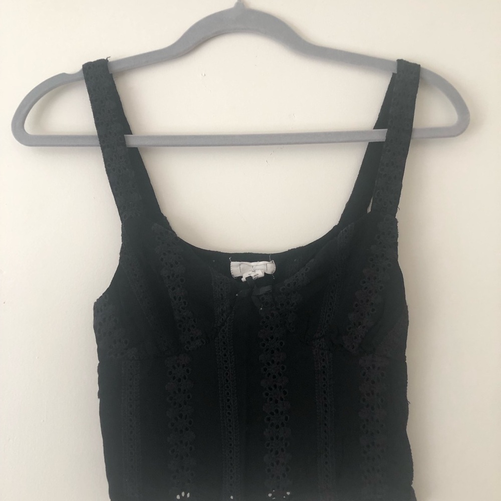 Black Lace Eyelet Camisole Top